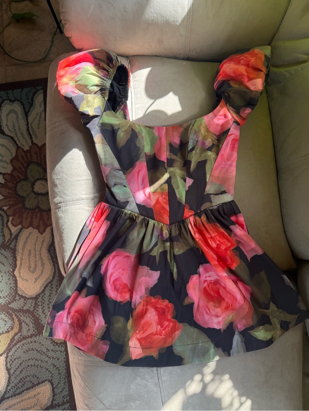 Show Me Your MuMu Micro Mini Dress with Floral Print and built-in shorts NWOT